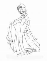 Tiana Coloring Princess Disney Pages Girls sketch template