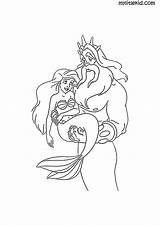 Arielle Mermaid sketch template