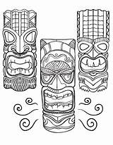Tiki Coloring Pages Mask Hawaiian Torch Printable Faces Pdf Template Christmas Sketchite Maske Tattoo Cubicle Drawing Decorations Decorating Choose Board sketch template