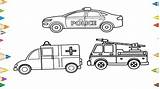 Police Fire Car Truck Drawing Kids Coloring Ambulance Pages Draw Line Cars Drawings Trucks Paintingvalley Visit sketch template