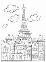 Paris Eiffel Tower Drawing France Coloring Pages Getdrawings sketch template