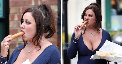 lisa appleton simulates sex act with giant sausage daily star