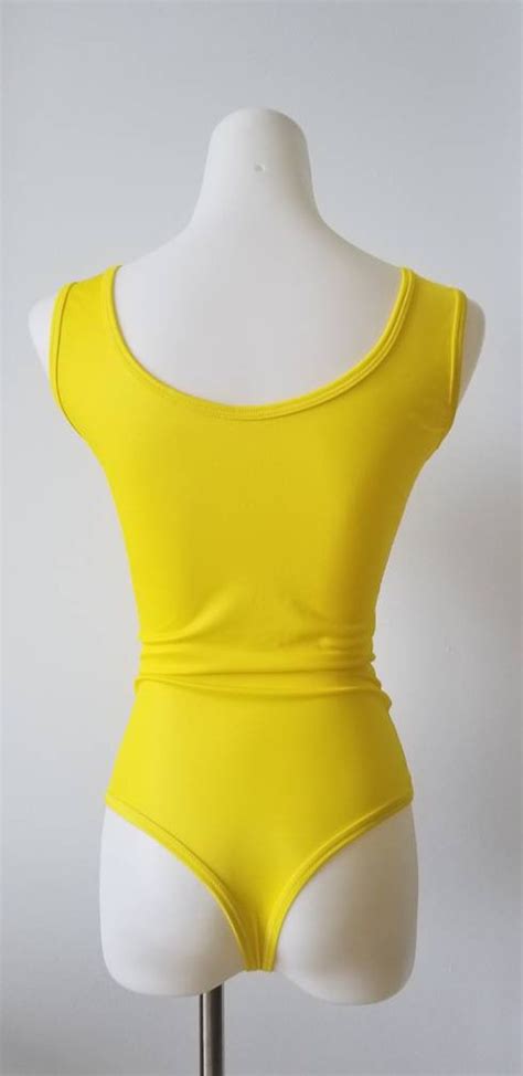 Sexy Yellow Thong Body Suit Seleccion Colombia Etsy