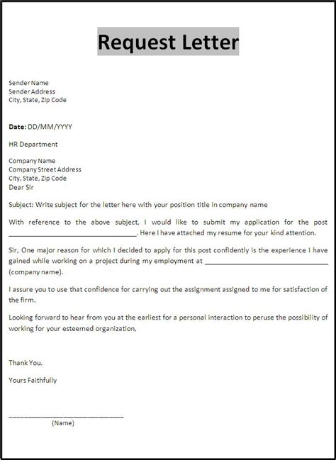 professional request letter format collage template