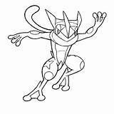 Froakie Greninja Frogadier Coloringhome Quilladin Evolves Chesnaught Chespin Vippng sketch template