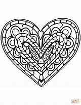 Coloring Heart Pages Hearts Adults Zentangle Printable Adult Color Broken Template Templates Drawing Paper Categories sketch template