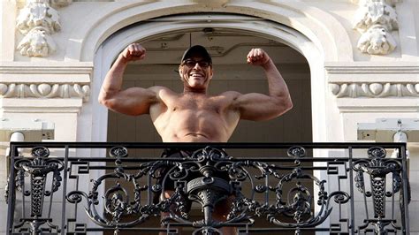 Men Actor Celebrity Jean Claude Van Damme Shirtless Muscles Smiling