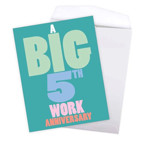 5 years at work humorous milestone anniversary over sized