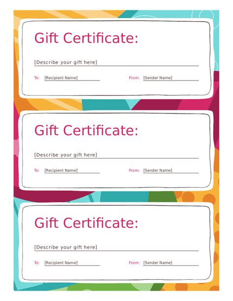 fillable restaurant gift certificate form printable forms