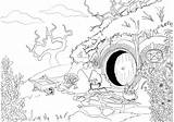 Hobbit Hole Everfreecoloring Malvorlage sketch template
