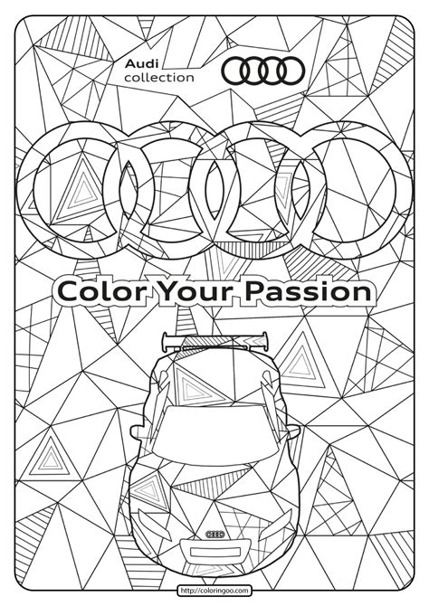 printable audi cars coloring book page  high quality