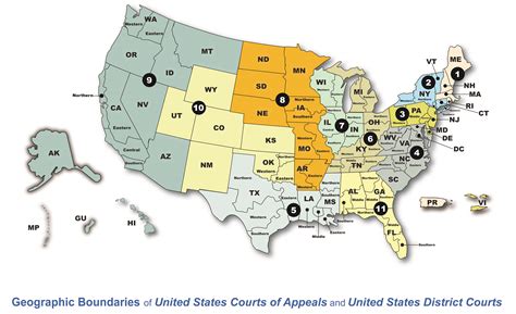 district court map map   usa  state names