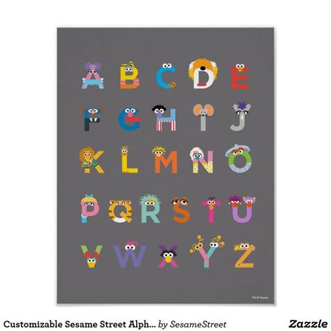 customizable sesame street alphabet poster zazzlecom