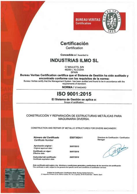 Sistema De Calidad Iso 9001 2015 En 15085 2 Industrias Ilmo