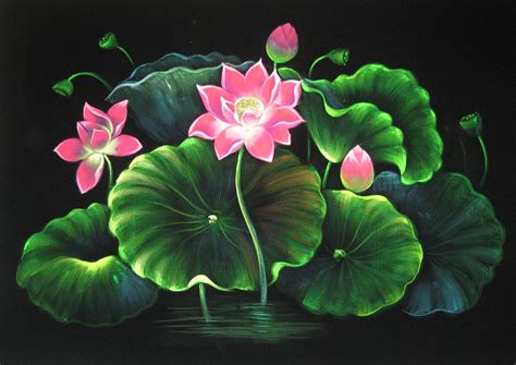 Lotus Flower Painting By Kg Christopher Fine Art America