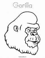 Coloring Gorilla Pages Ape Face Drawing Baby Cartoon Head Cliparts Printable Silverback Clipart Noodle Finish Color Outline Print Twistynoodle Built sketch template