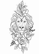 Lion Coloring Pages Face Male Printable Lions Lioness Happy sketch template
