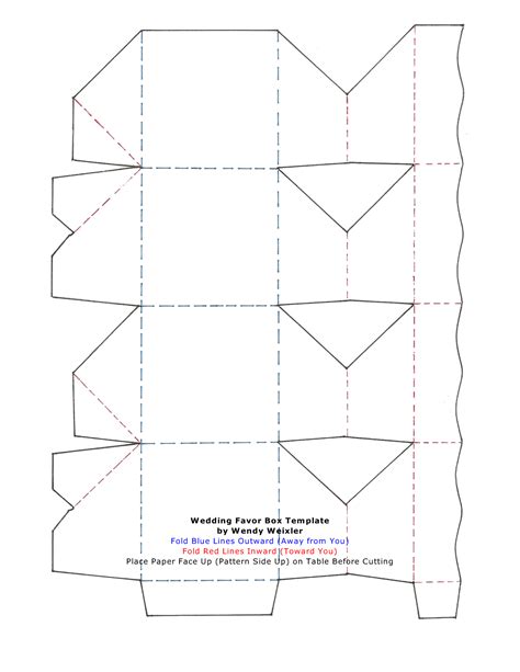 printable wedding favor box template printable templates