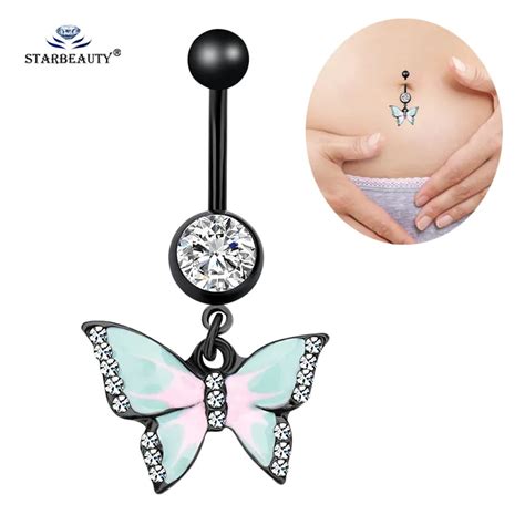 Dancing Butterfly Belly Piercing Ombligo Belly Button Rings Navel