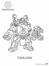 Overwatch Pages Coloring Torbjorn Printable Color sketch template