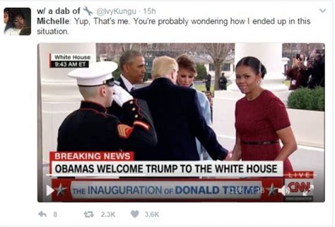 trump s swearing in michelle gives the ‘side eye sends twitterati