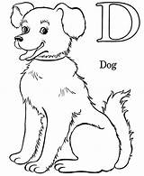Dog Coloring Abc Learning Sheet Color sketch template