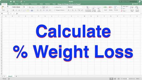 calculate percentage  weight loss  excel calculator