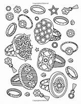 Coloring Pages Jewelry Jewels Adult Colouring Color Book Print Amazon Choose Board Printable Sheets sketch template