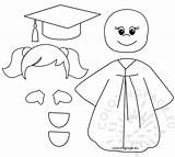 Graduation Coloring Pages Preschool Girl Gown Pre Template Templates Color Printable Getcolorings Print sketch template