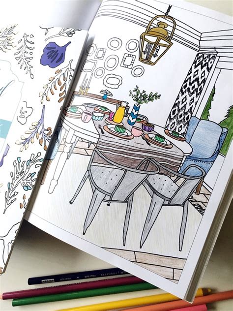 interior design coloring book  inspired room  inspired room