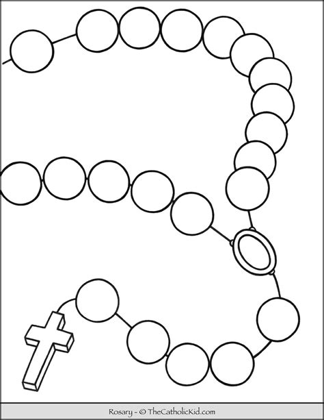 large rosary coloring page thecatholickidcom