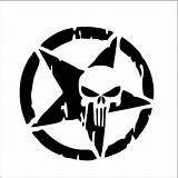 Punisher Skull Star Stickers Car Sticker Emblem Vinyl Decal Fuel Head Stencil Cup Choose Logo Decals Pointed 1pc Brothers Five sketch template