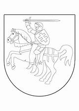 Colorear Ritter Schild Escudo Caballero Malvorlage Escudos Ausmalen Edad Kleurplaat Pferd Scudo Ridder Wappen Paard Disegno Cavallo Caballo Ritterwappen Medievales sketch template