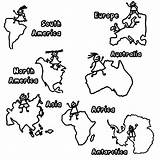 Continents Coloring sketch template