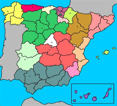 mapa de españa comunidades autónomas provincias imprimir pinterest mapa de españa