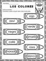 Spanish Worksheets Colors Colores Los Worksheet Kids Coloring Learning Teaching Preschool Color Printable Activities Work Lessons School Elementary Classroom Páginas sketch template