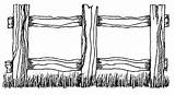 Fence Drawing Rail Drawings Split Easy Heart Yard Ink sketch template