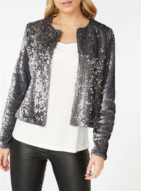 silver sequin boxy jacket stylish jackets clothes jackets