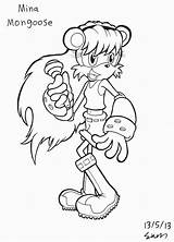 Mina Mongoose Inks Sonic sketch template