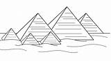 Pyramids Pyramid Pyramide Egyptian Giza Lineart Egypte Pyramides Webstockreview Paintingvalley sketch template