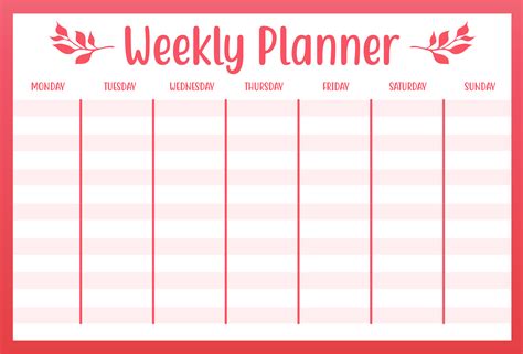printable weekly schedule form