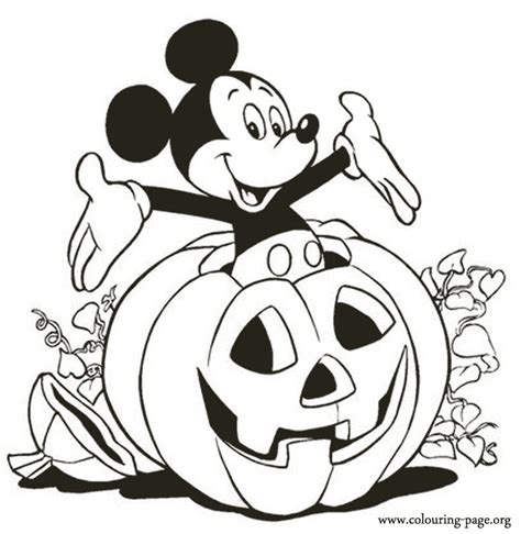 mickey mouse mickey   halloween pumpkin coloring page