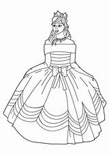 Prinzessin Principessa Malvorlage Prinses Kleid Jurk Vestito Vestidos Ausmalbild Kleider Cadance Colomio Schleife Großer sketch template
