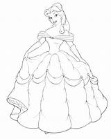 Belle Princess Disney Coloring Her sketch template