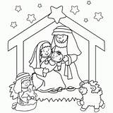 Nacimiento Colorear Nativity Cristianas sketch template