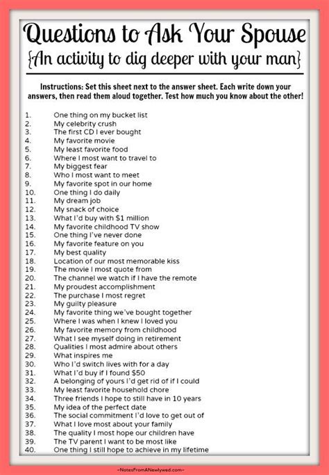 questions to ask your spouse what other questions would you add to this list relationship