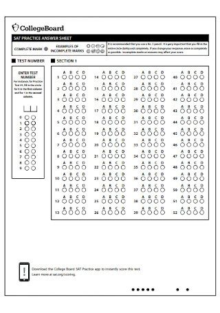 sample answer sheet templates   ms word