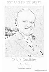 Calvin Coolidge President Color 30th Print Sheet sketch template