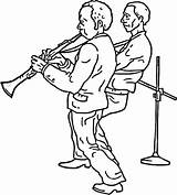 Clarinet Klarinetten Duo Ausmalbild sketch template