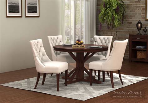buy ashford  seater dining table set walnut finish   india